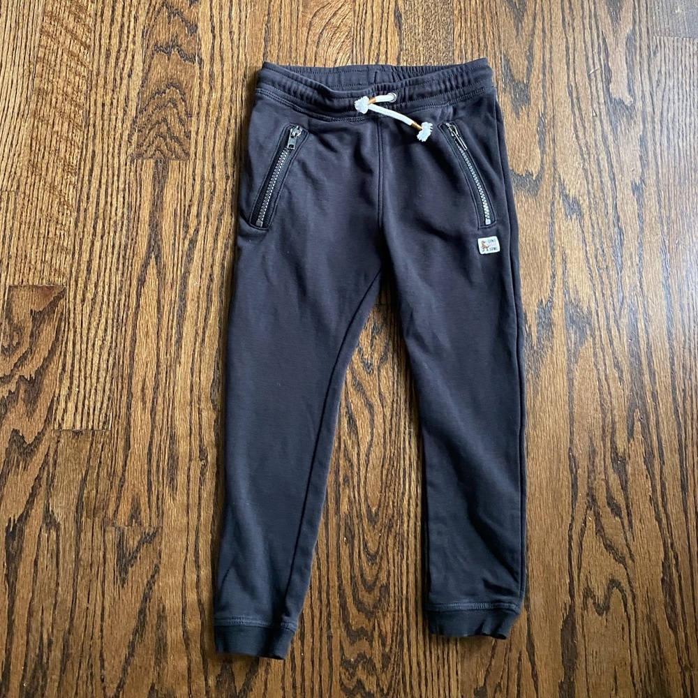 New 5T Boys Charcoal Black Drawstring Jogger Pants